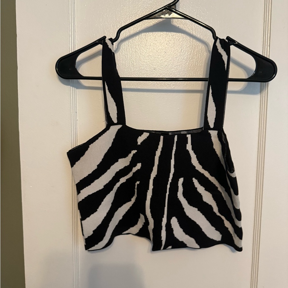 Windsor Black and White Zebra Crop Top
